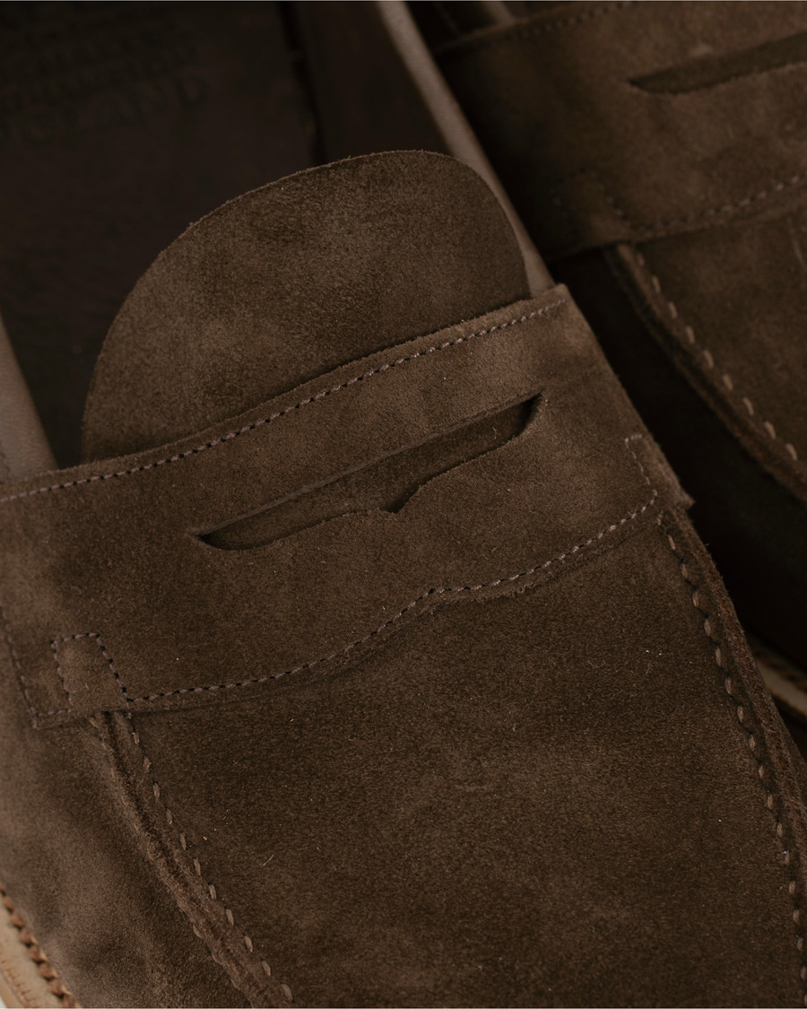 Herre | Edward Green Duke Unlined Penny Loafer Mocha Suede | Edward Green | Duke Unlined Penny Loafer Mocha Suede