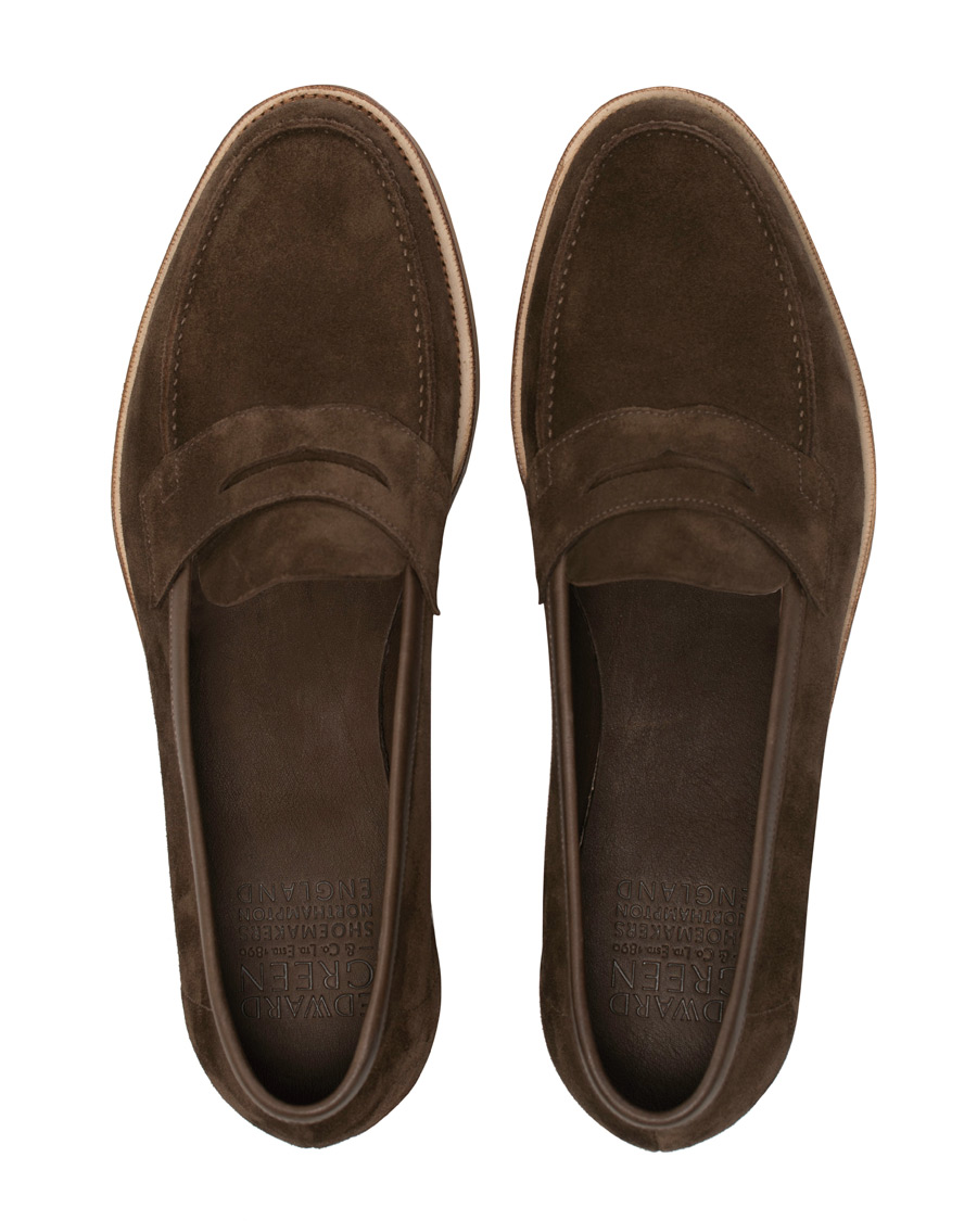Herre | Edward Green Duke Unlined Penny Loafer Mocha Suede | Edward Green | Duke Unlined Penny Loafer Mocha Suede