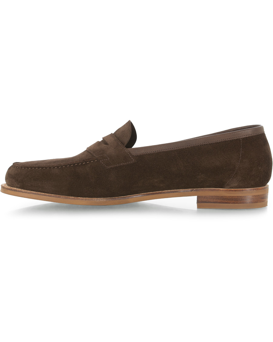 Herre | Edward Green Duke Unlined Penny Loafer Mocha Suede | Edward Green | Duke Unlined Penny Loafer Mocha Suede