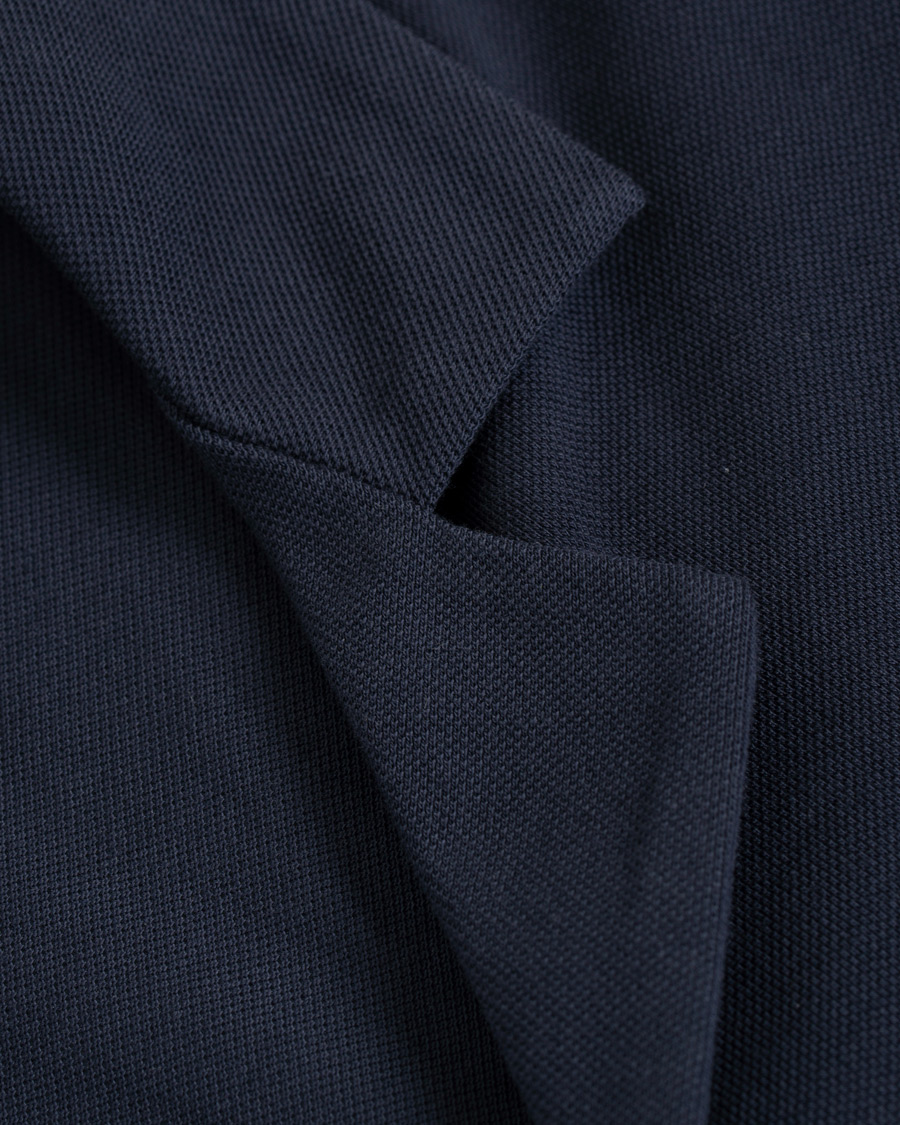 Herre | Skjorter | Sunspel | Short Sleeve Pique Shirt Navy