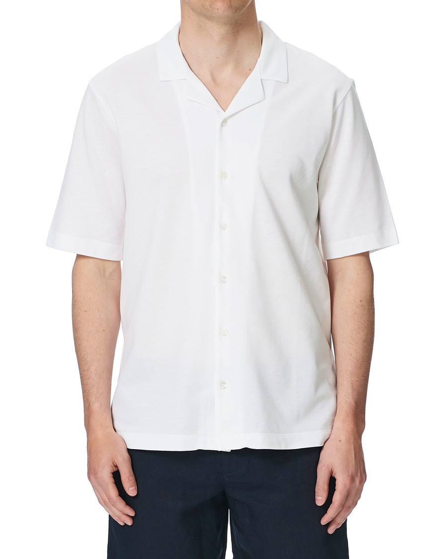 Herre | Skjorter | Sunspel | Short Sleeve Pique Shirt White