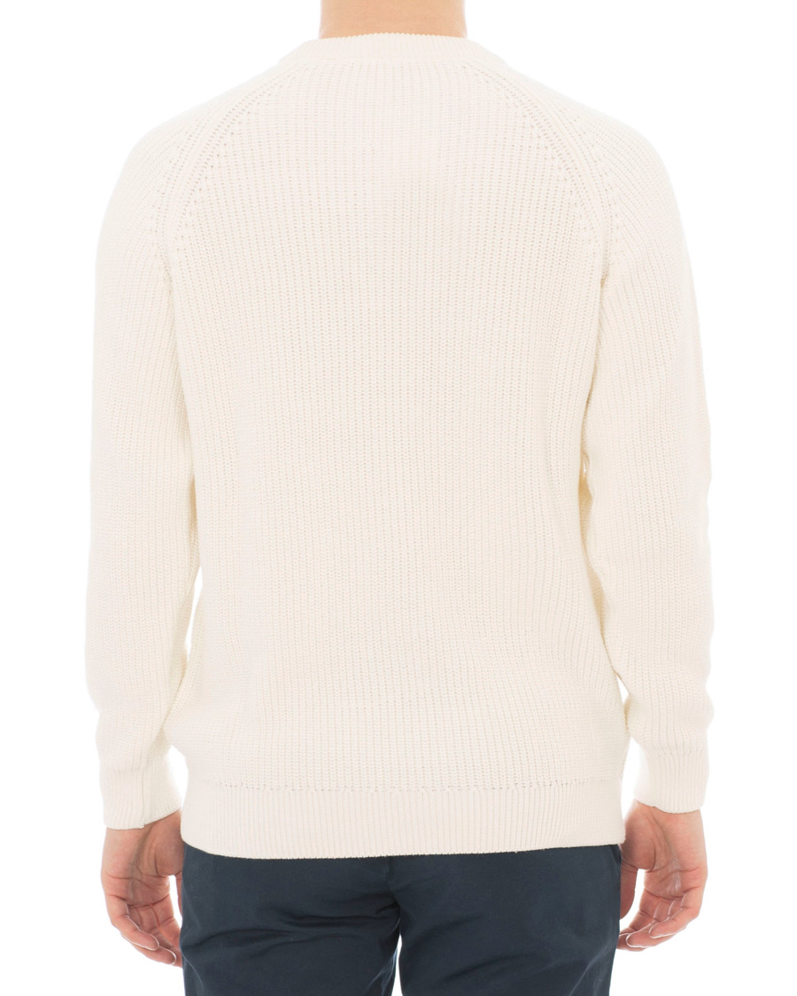Herre | Gensere | Sunspel | Long Sleeve Rib Crew Neck Sweater Off White