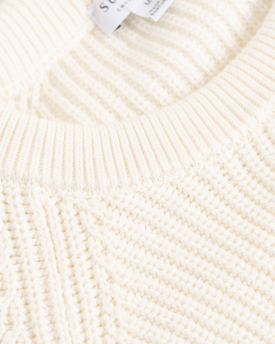 Herre | Gensere | Sunspel | Long Sleeve Rib Crew Neck Sweater Off White