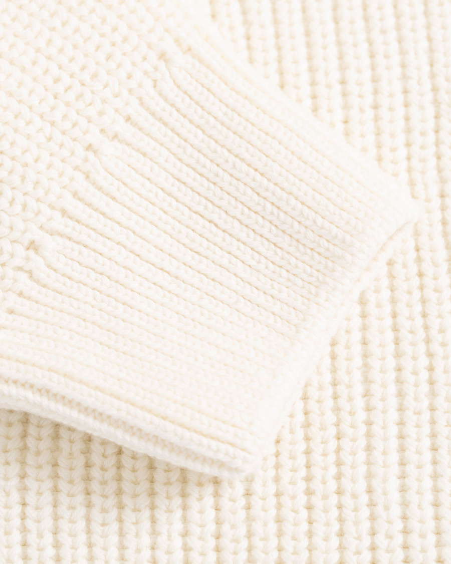 Herre | Gensere | Sunspel | Long Sleeve Rib Crew Neck Sweater Off White