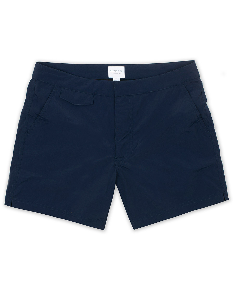 Herre | Badeshorts | Sunspel | Swim Shorts Navy