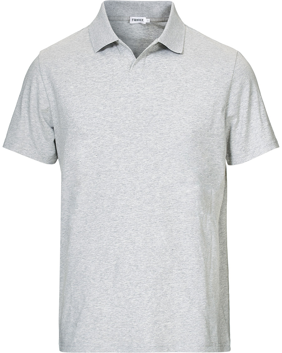 Herre | Pikéer | Filippa K | Soft Lycra Polo T-Shirt Light Grey Melange