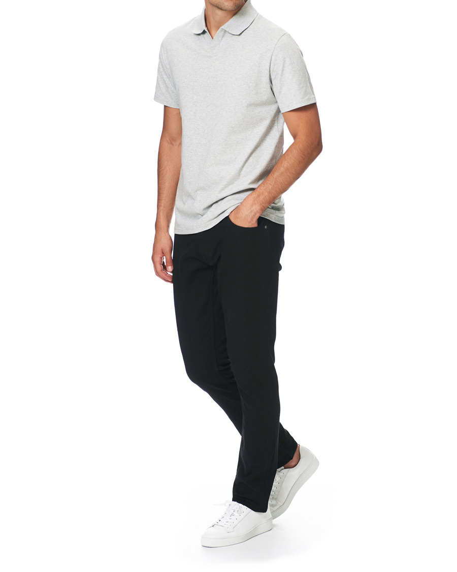 Herre | Pikéer | Filippa K | Soft Lycra Polo T-Shirt Light Grey Melange