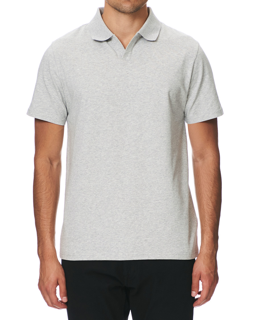 Herre | Pikéer | Filippa K | Soft Lycra Polo T-Shirt Light Grey Melange