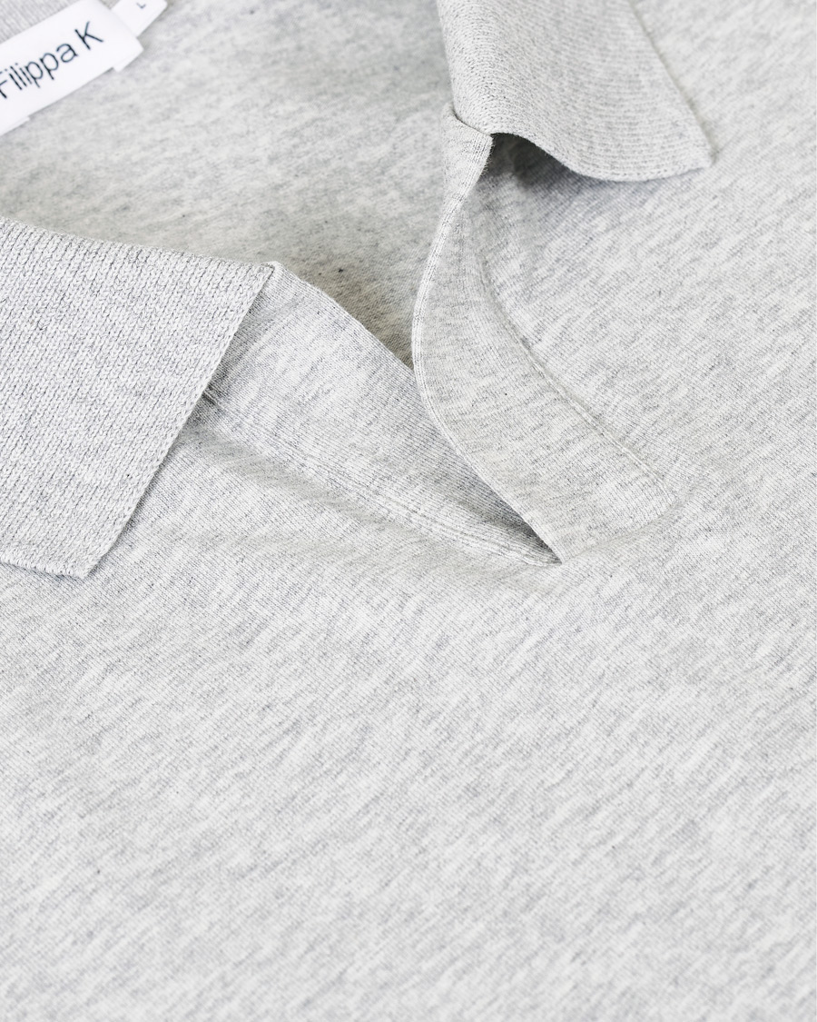 Herre | Pikéer | Filippa K | Soft Lycra Polo T-Shirt Light Grey Melange