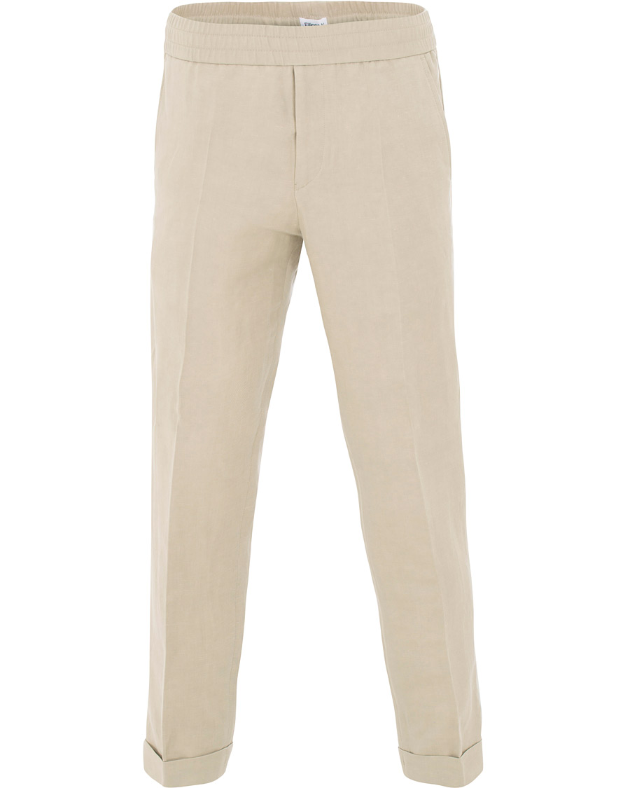 Herre | Bukser | Filippa K | Terry Cropped Linen Slacks Khaki