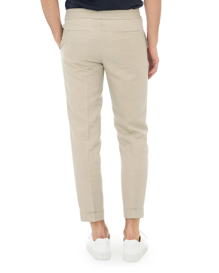 Herre | Bukser | Filippa K | Terry Cropped Linen Slacks Khaki