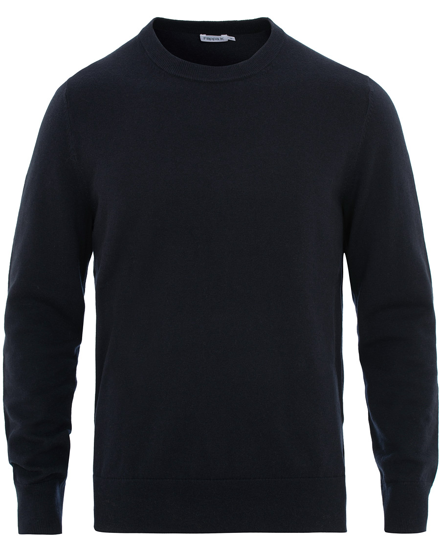 Herre | Gensere | Filippa K | Cotton Merino Basic Sweater Navy