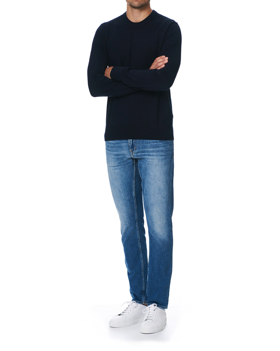 Herre | Gensere | Filippa K | Cotton Merino Basic Sweater Navy