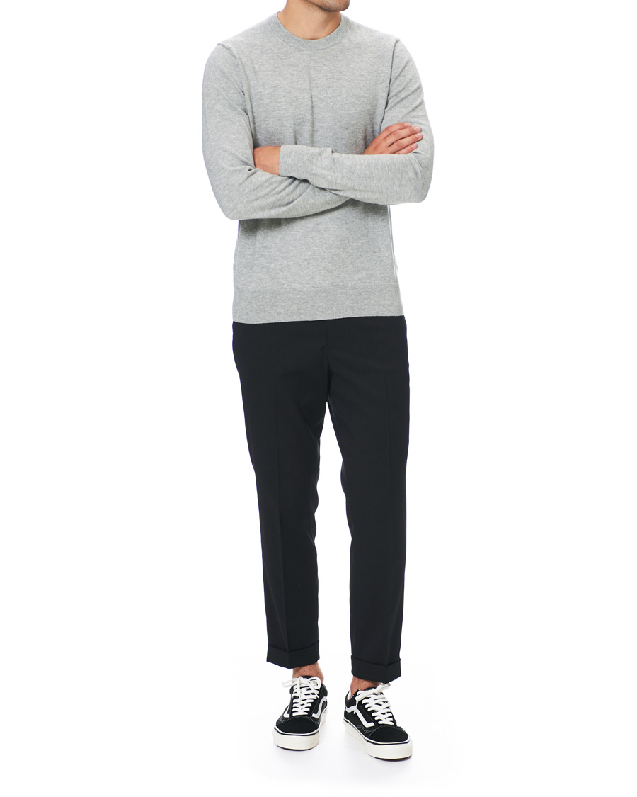 Herre | Gensere | Filippa K | Cotton Merino Basic Sweater Light Grey Melange