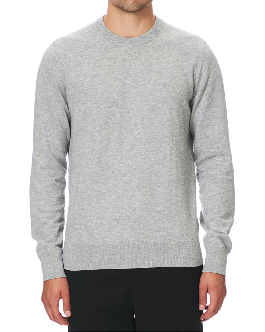 Herre | Gensere | Filippa K | Cotton Merino Basic Sweater Light Grey Melange