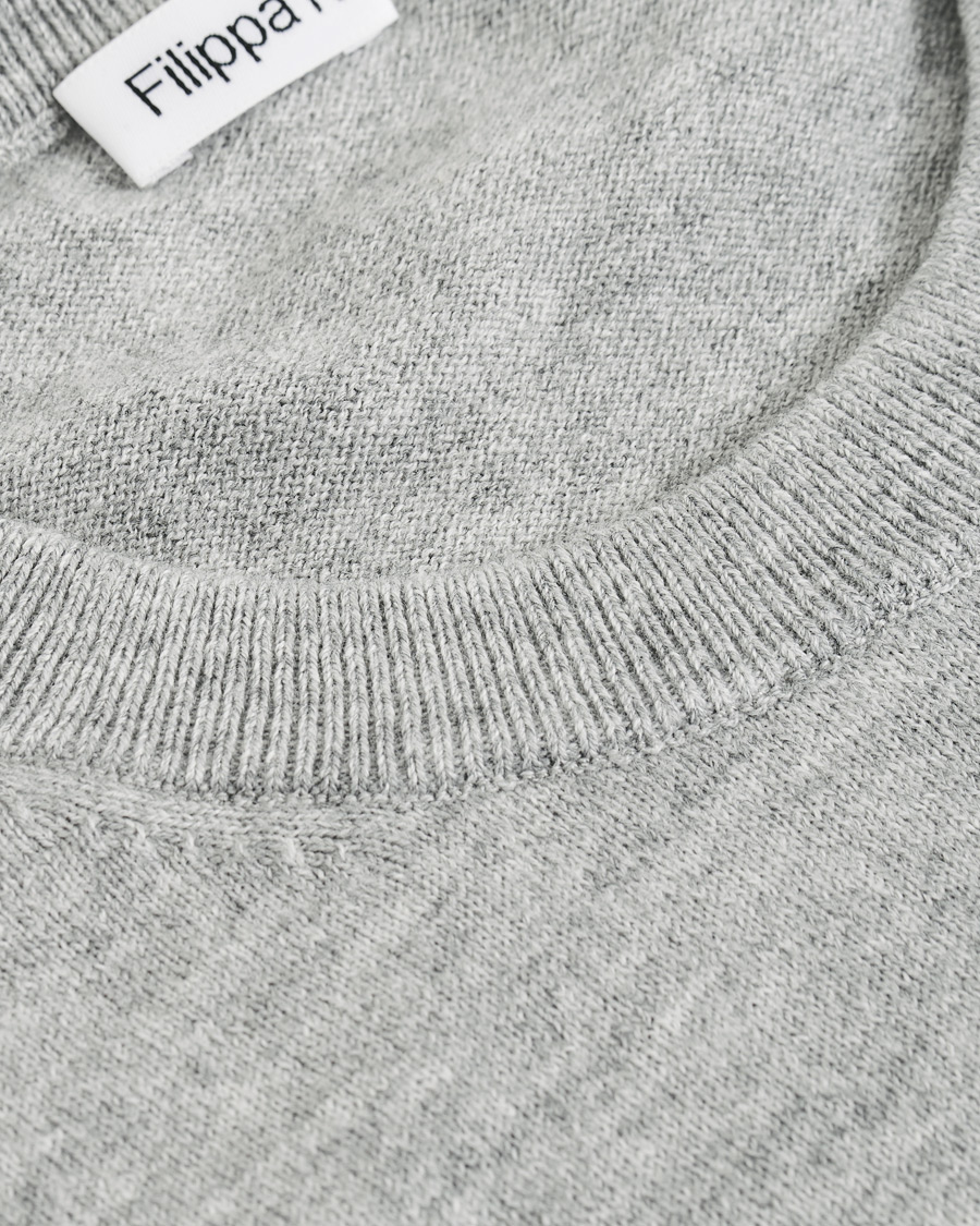 Herre | Gensere | Filippa K | Cotton Merino Basic Sweater Light Grey Melange