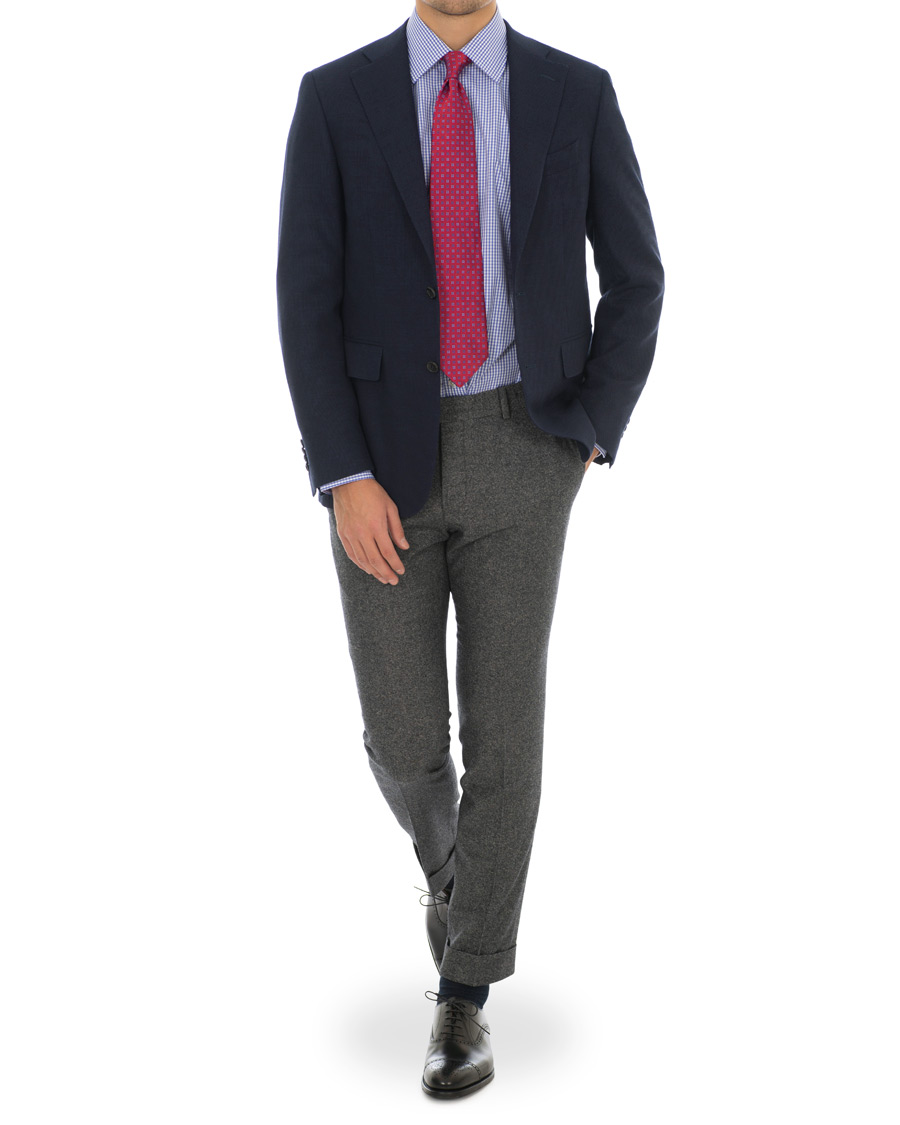 Herre | Skjorter | Turnbull & Asser | Regular Fit Check Poplin Shirt Blue/White