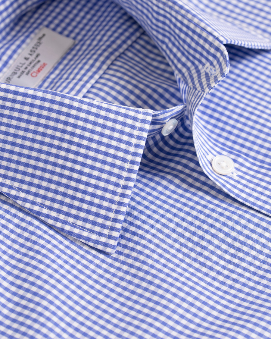 Herre | Skjorter | Turnbull & Asser | Regular Fit Check Poplin Shirt Blue/White