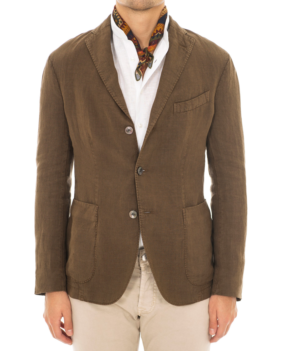 Herre | Dressjakker | Boglioli | K Jacket Linen Blazer Brown