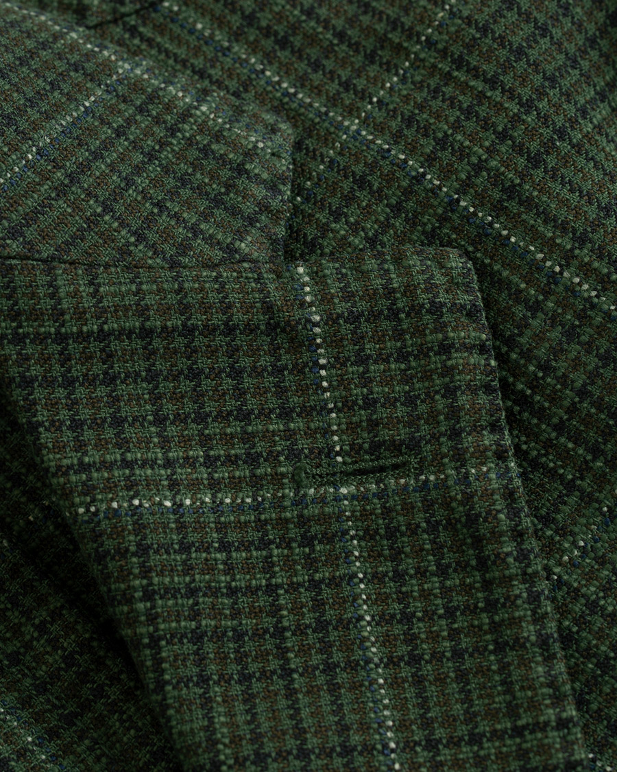 Herre | Dressjakker | Boglioli | K Jacket Cotton/Silk Houndstooth Overcheck Blazer Green