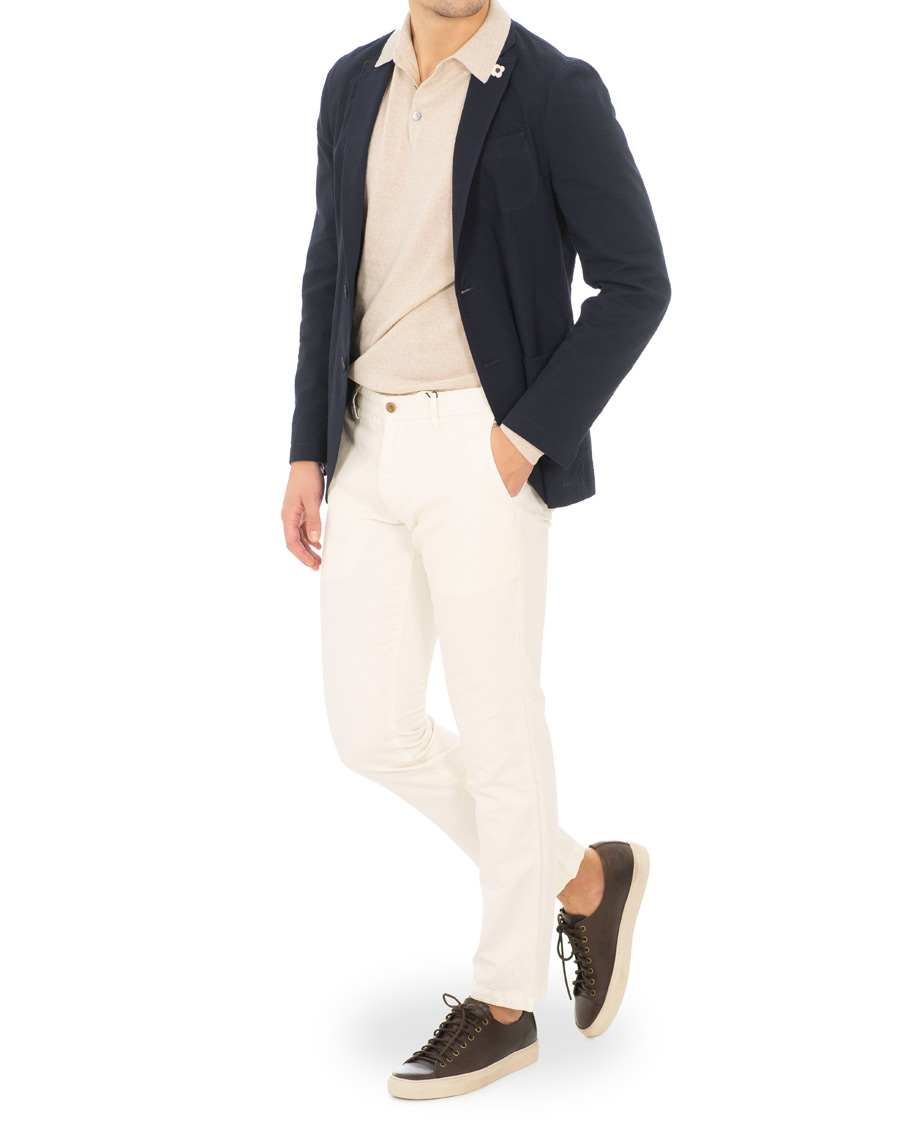 Herre | Dressjakker | Lardini | Unlined Seersucker Patch Pocket Shirt Blazer Navy