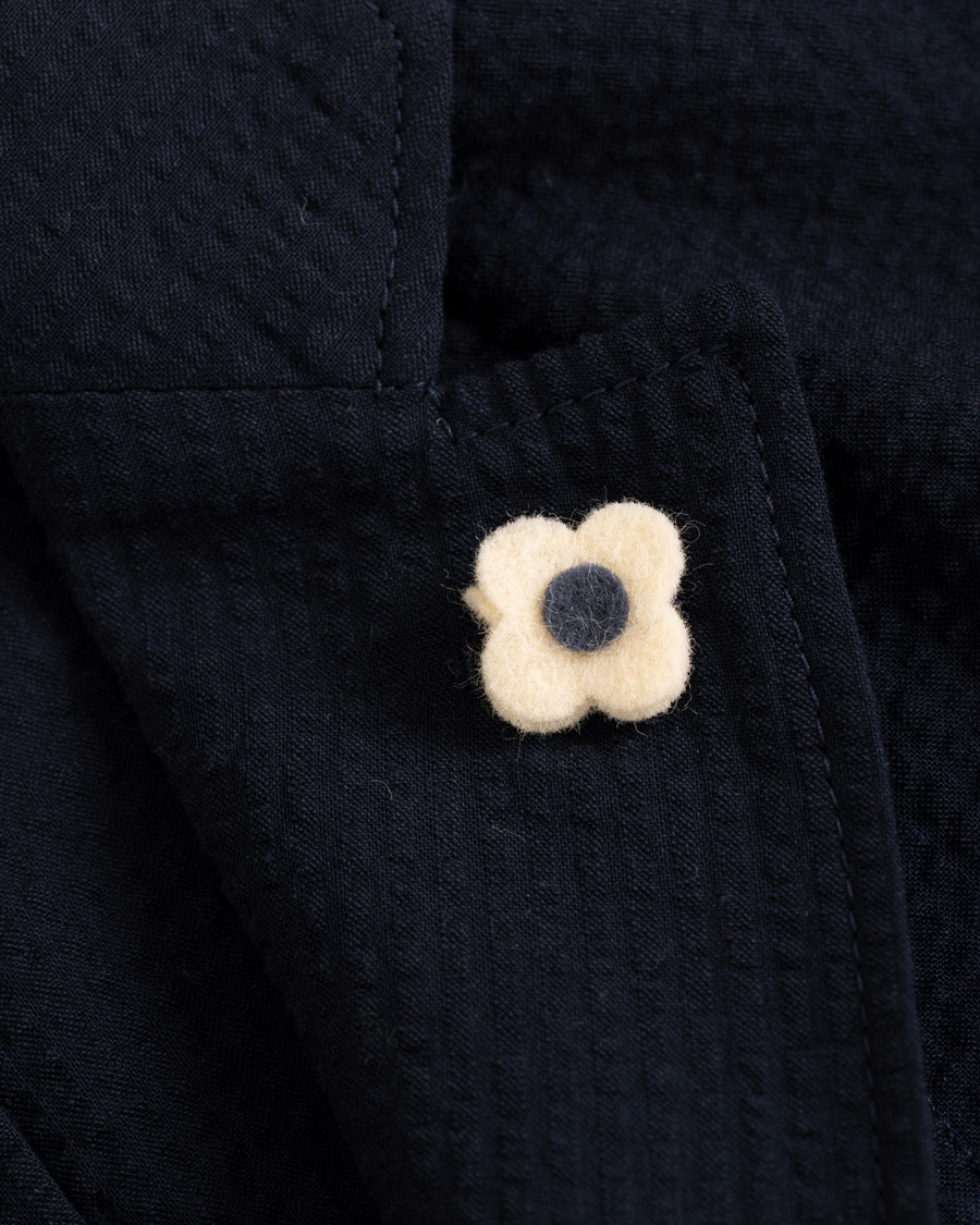 Herre | Dressjakker | Lardini | Unlined Seersucker Patch Pocket Shirt Blazer Navy