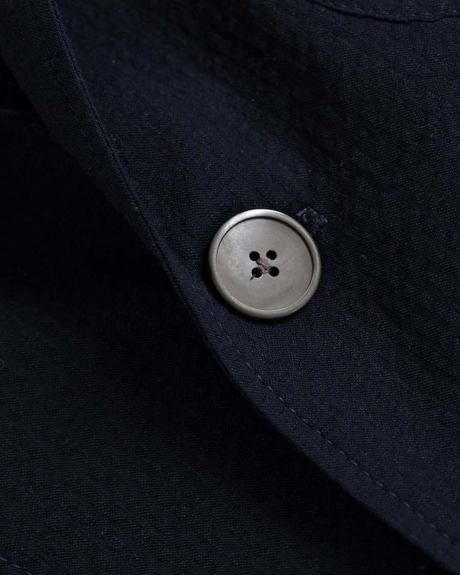 Herre | Dressjakker | Lardini | Unlined Seersucker Patch Pocket Shirt Blazer Navy