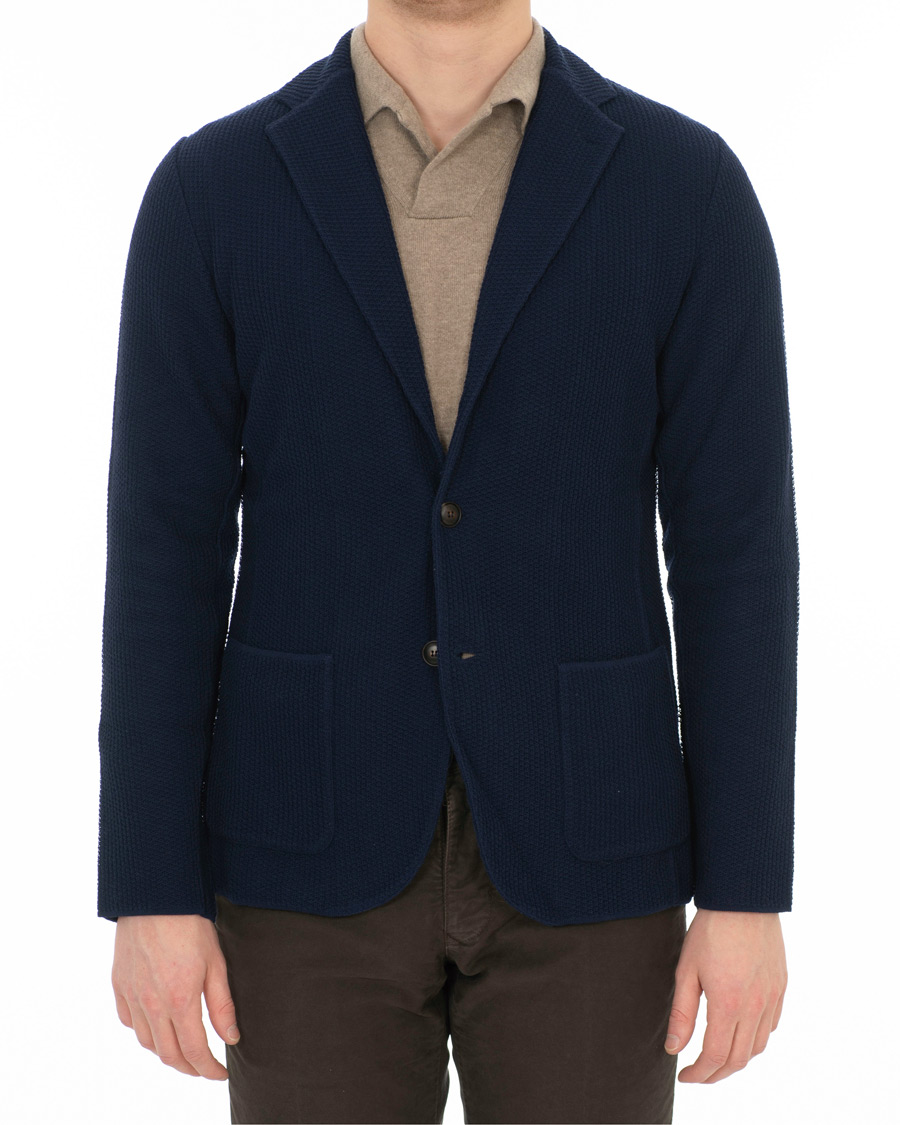 Herre | Dressjakker | Lardini | Knitted Blazer Blue