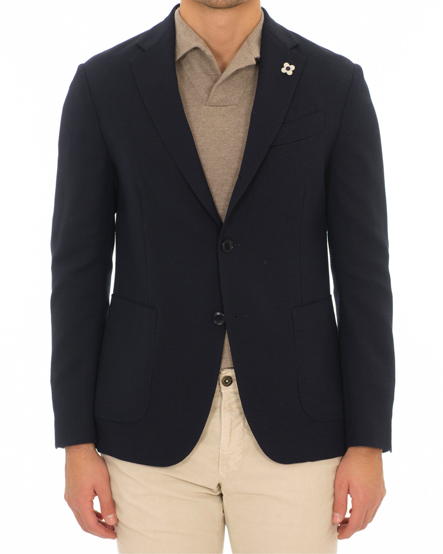 Herre | Dressjakker | Lardini | Wool Cotton Travel Blazer Navy