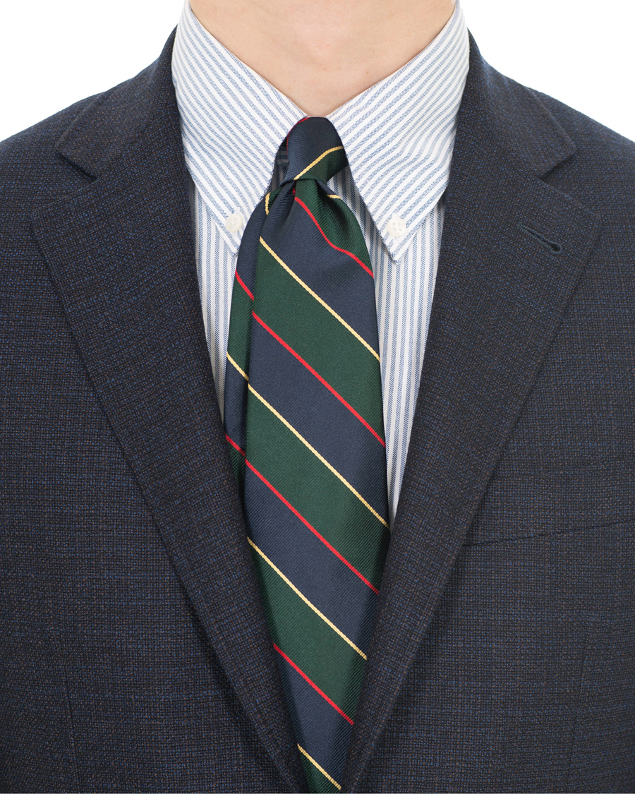 Herre | Brooks Brothers Striped Tie 8 cm Green | Brooks Brothers | Striped Tie 8 cm Green