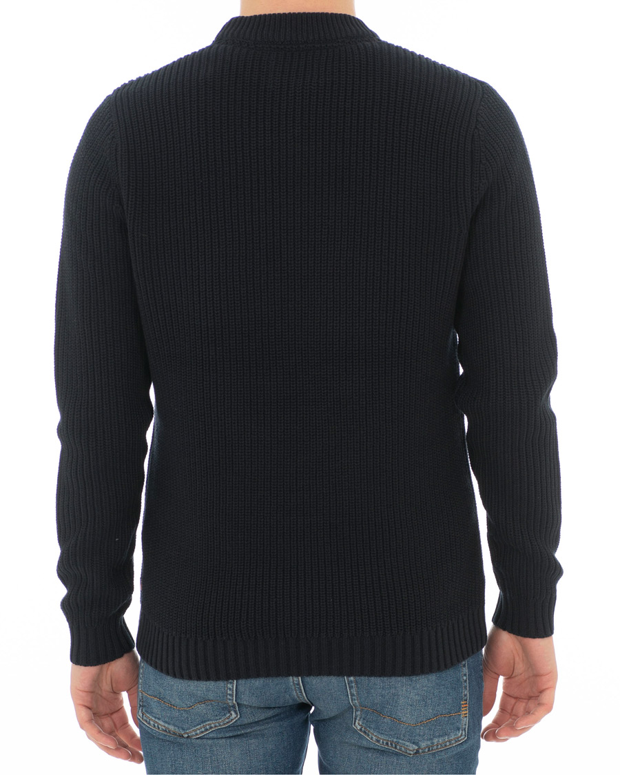 Herre | Gensere | Lexington | Herman Ribbed Crew Neck Deep Marine Blue