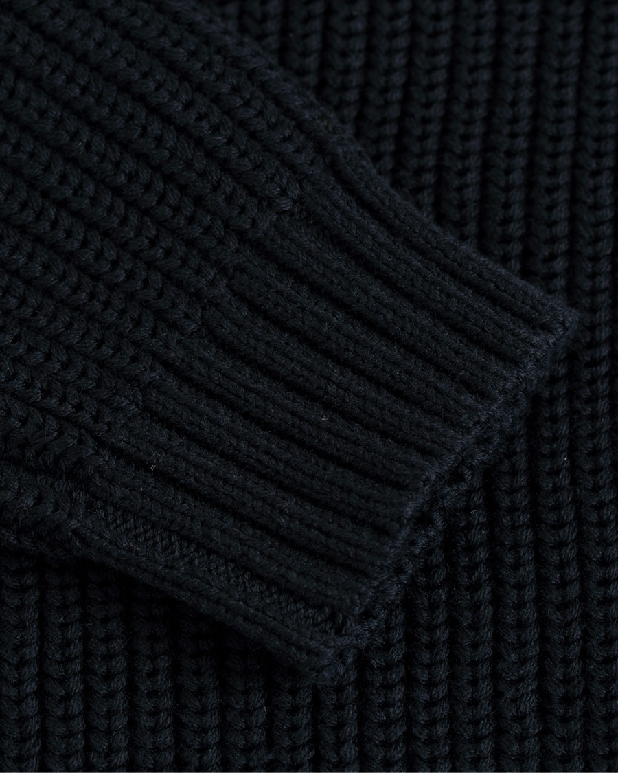 Herre | Gensere | Lexington | Herman Ribbed Crew Neck Deep Marine Blue