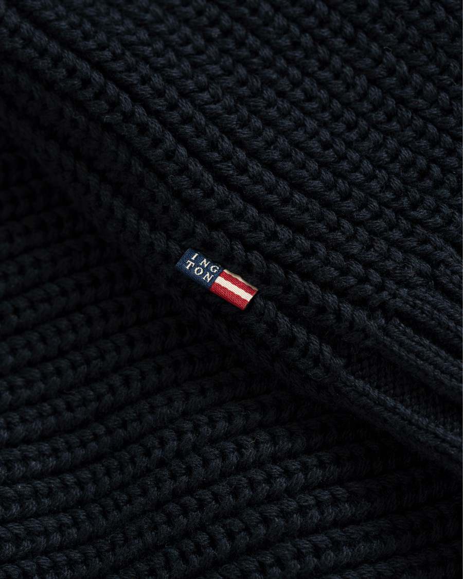 Herre | Gensere | Lexington | Herman Ribbed Crew Neck Deep Marine Blue