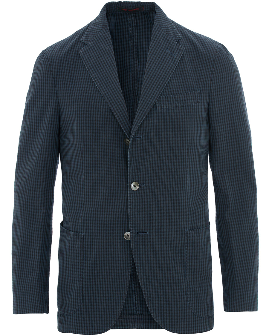 Herre | Dressjakker | The Gigi | Art Tonal Micro Check Blazer Dark Blue