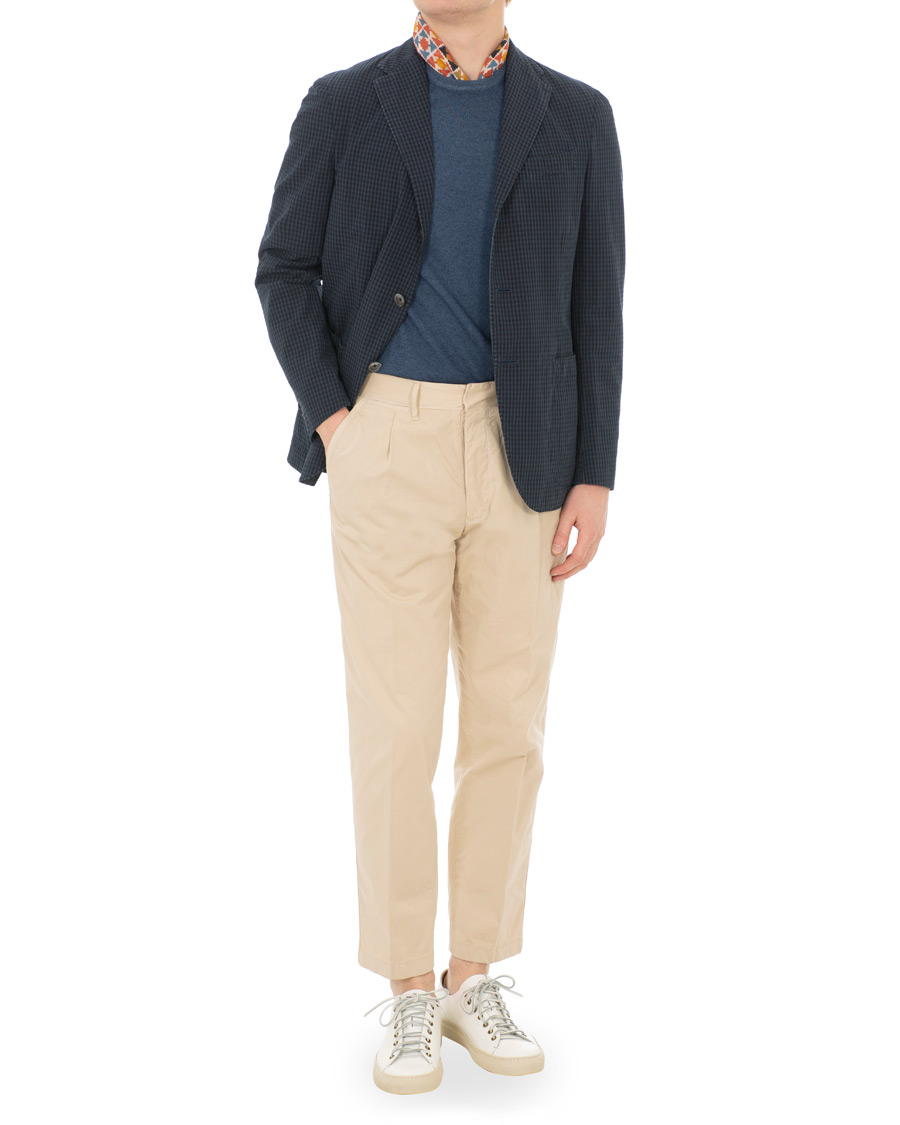 Herre | Dressjakker | The Gigi | Art Tonal Micro Check Blazer Dark Blue