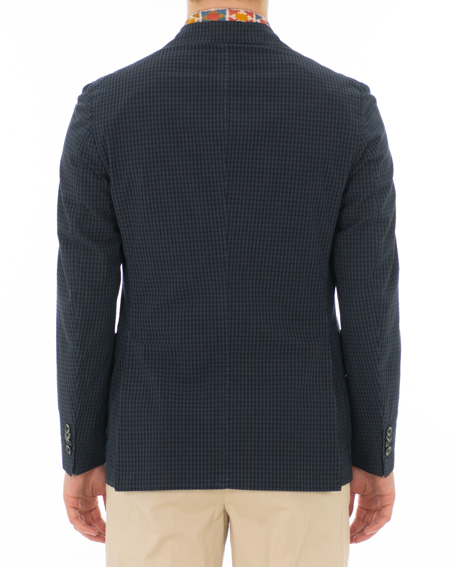Herre | Dressjakker | The Gigi | Art Tonal Micro Check Blazer Dark Blue