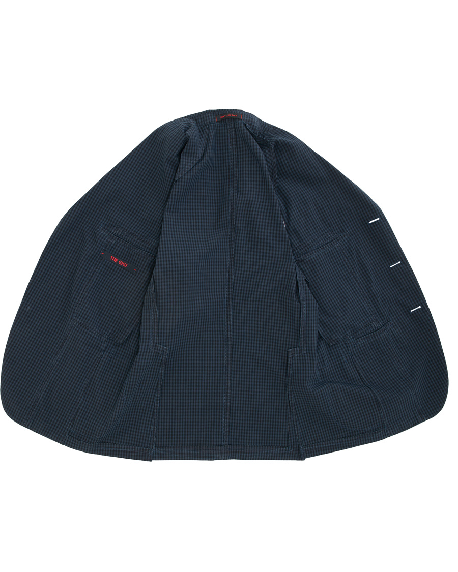 Herre | Dressjakker | The Gigi | Art Tonal Micro Check Blazer Dark Blue