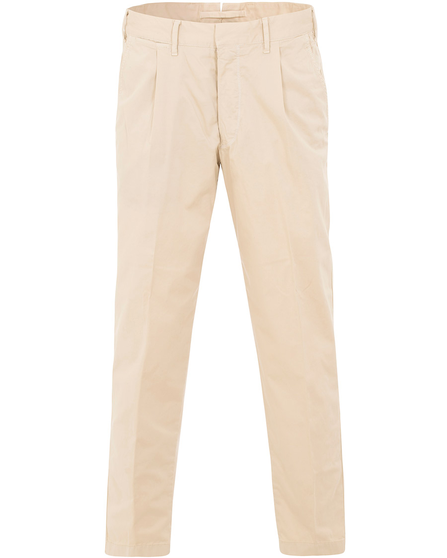 Herre | Bukser | The Gigi | Santiago Pleated Cotton Chinos Khaki