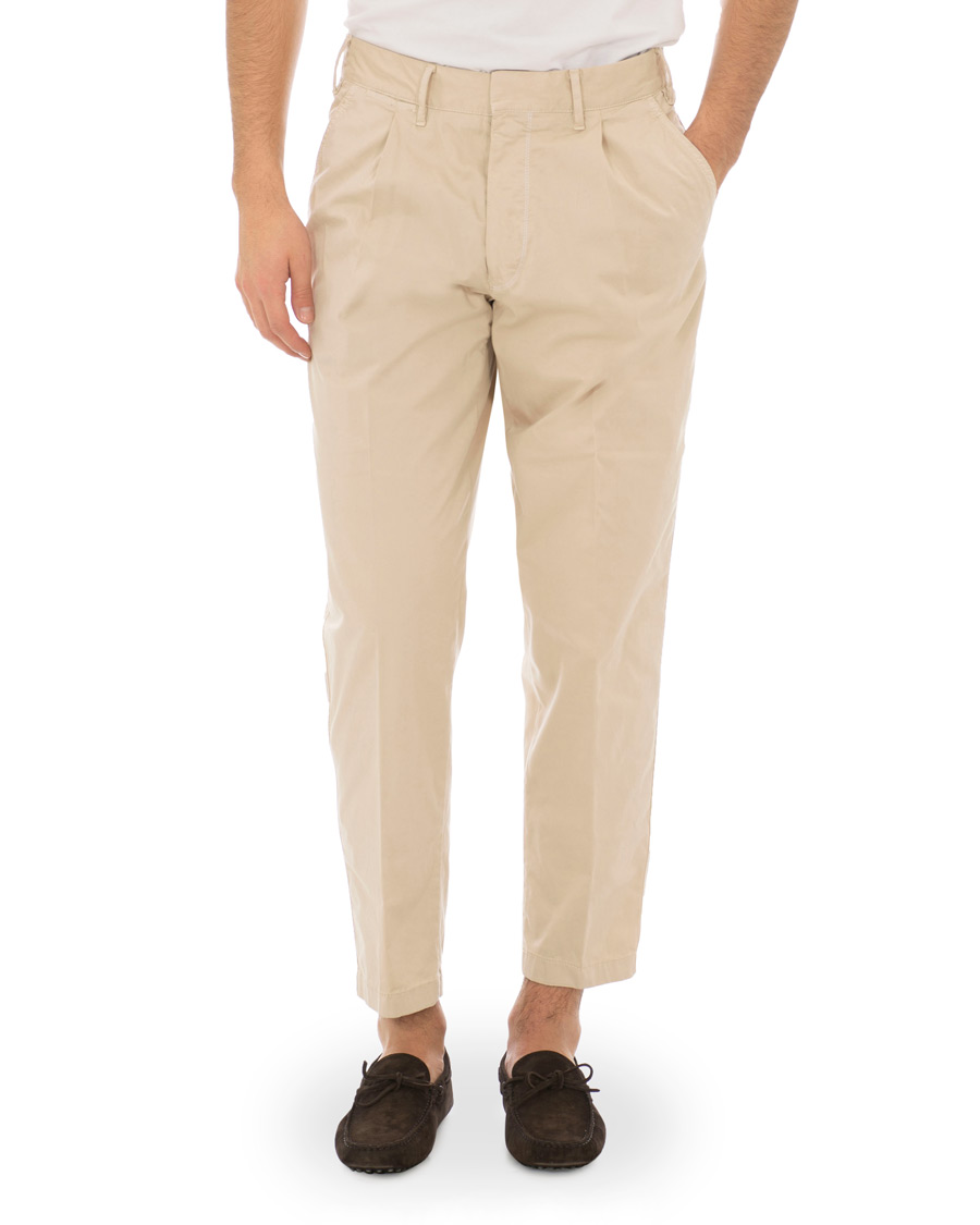 Herre | Bukser | The Gigi | Santiago Pleated Cotton Chinos Khaki