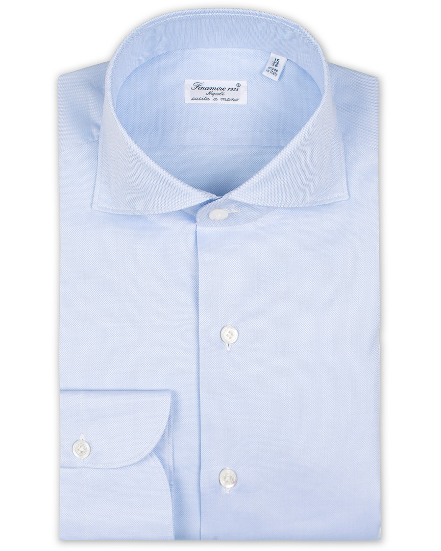 Herre | Skjorter | Finamore Napoli | Milano Slim Fit Royal Oxford Shirt Light Blue