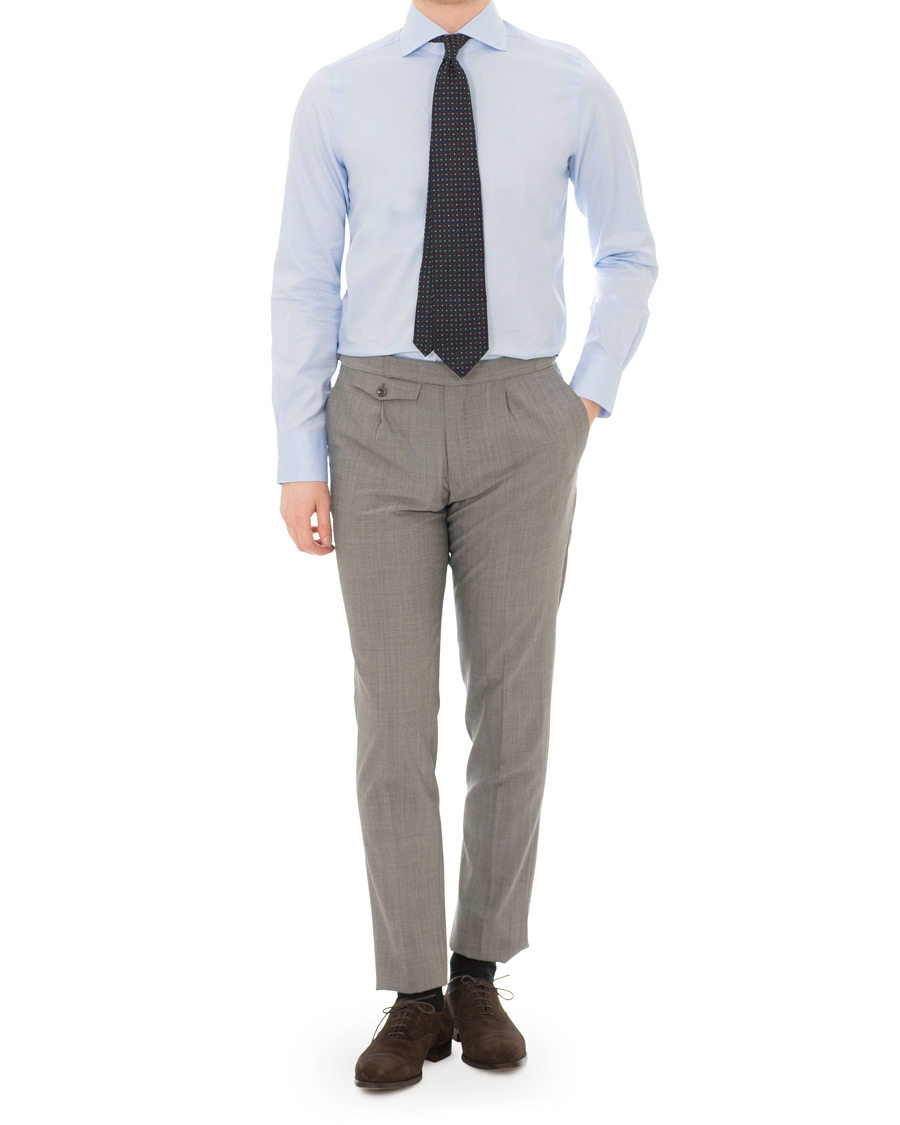 Herre | Skjorter | Finamore Napoli | Milano Slim Fit Royal Oxford Shirt Light Blue