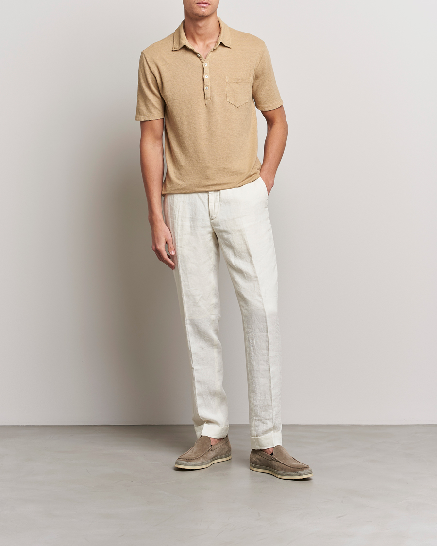 Herre | Pikéer | Massimo Alba | Wembley Linen Polo Sand