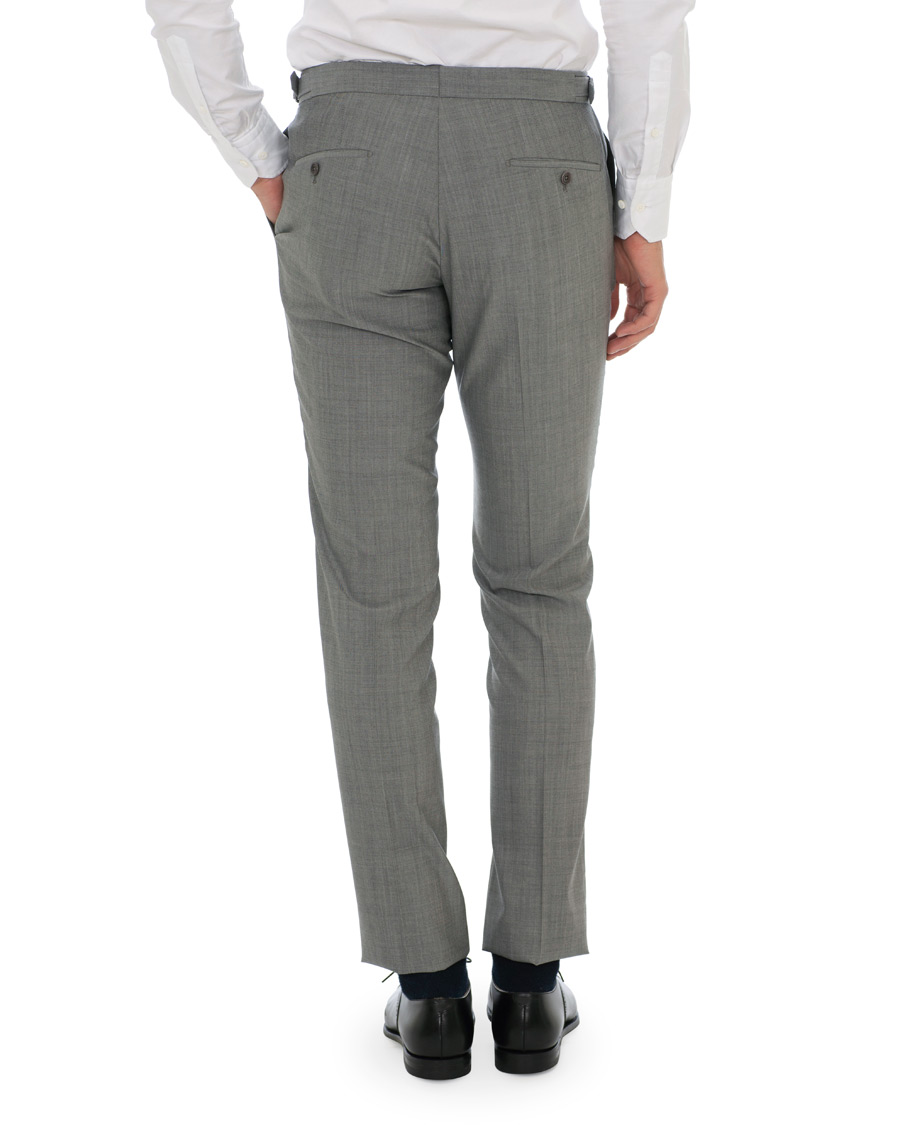 Herre | Bukser | Incotex | Slim Fit Pleated Super 130's Wool Trousers Light Grey