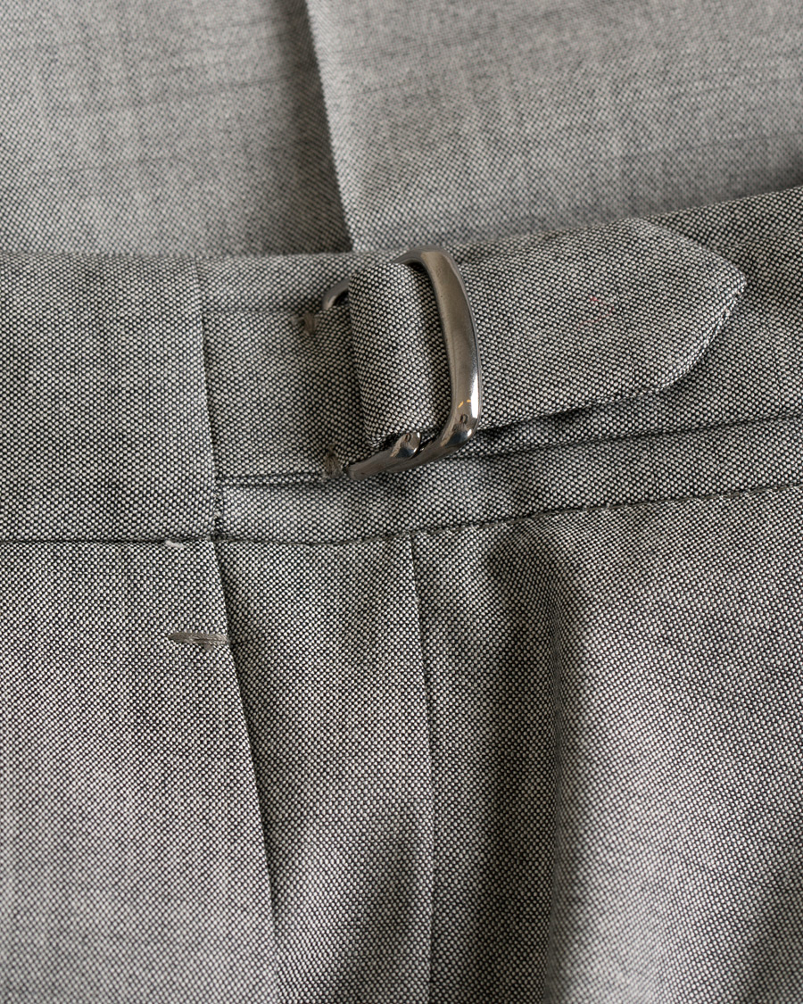 Herre | Bukser | Incotex | Slim Fit Pleated Super 130's Wool Trousers Light Grey