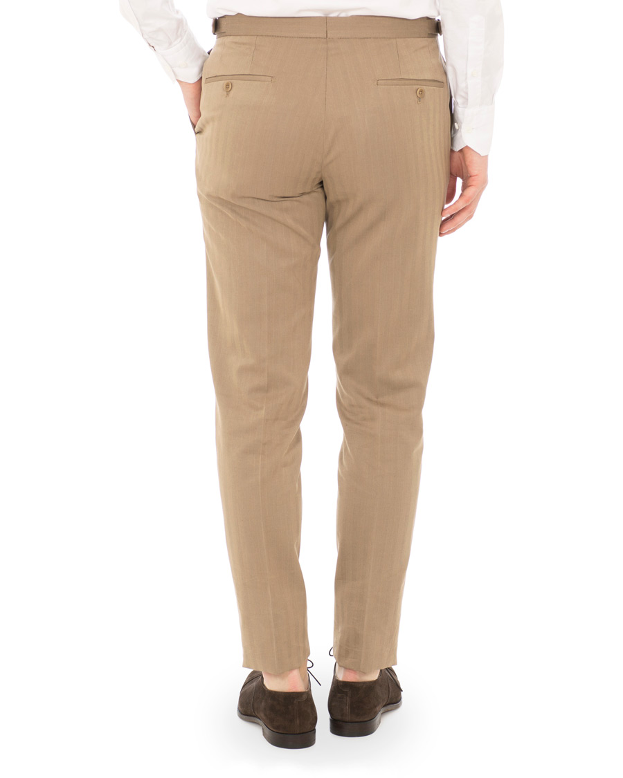 Herre | Bukser | Incotex | Solaro High Waist Side Adjuster Pleated Chino Tobacco
