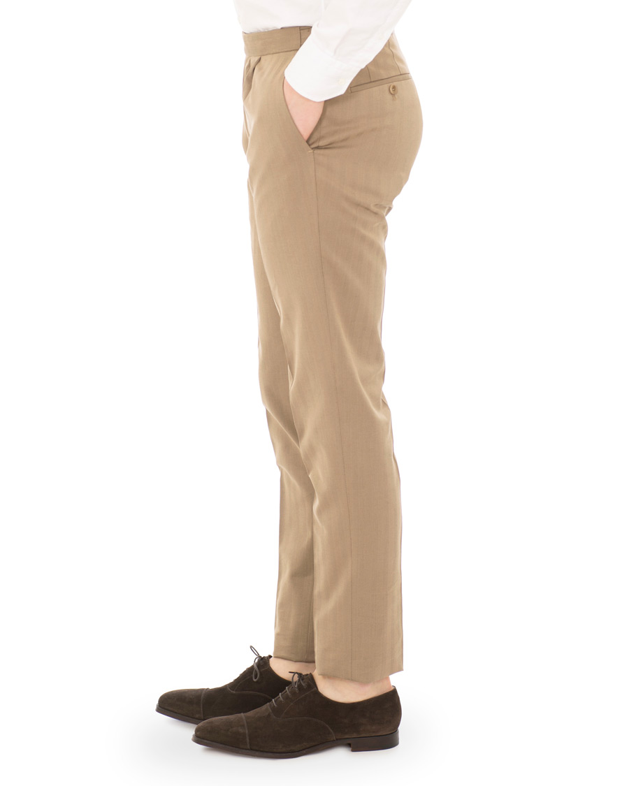 Herre | Bukser | Incotex | Solaro High Waist Side Adjuster Pleated Chino Tobacco