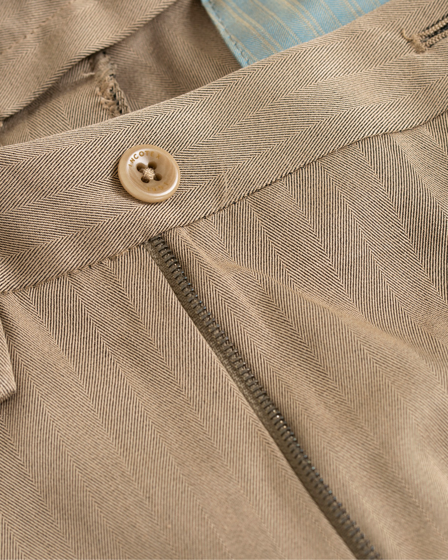 Herre | Bukser | Incotex | Solaro High Waist Side Adjuster Pleated Chino Tobacco
