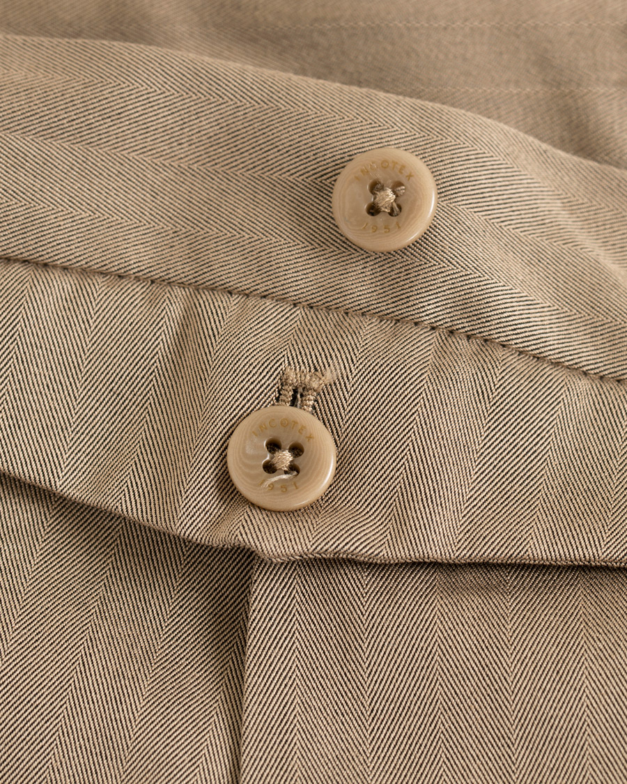 Herre | Bukser | Incotex | Solaro High Waist Side Adjuster Pleated Chino Tobacco