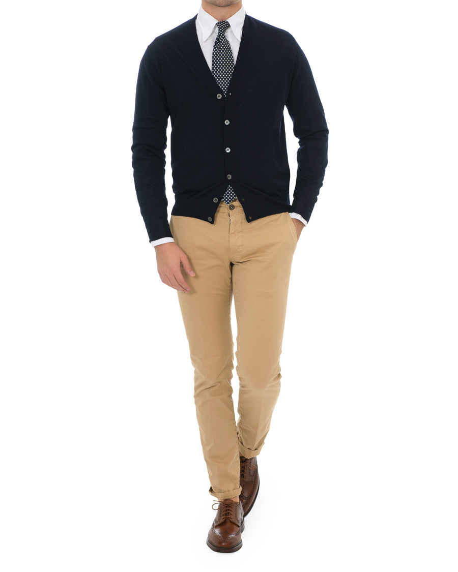 Herre | Bukser | Incotex | Slim Fit Stretch Slacks Khaki