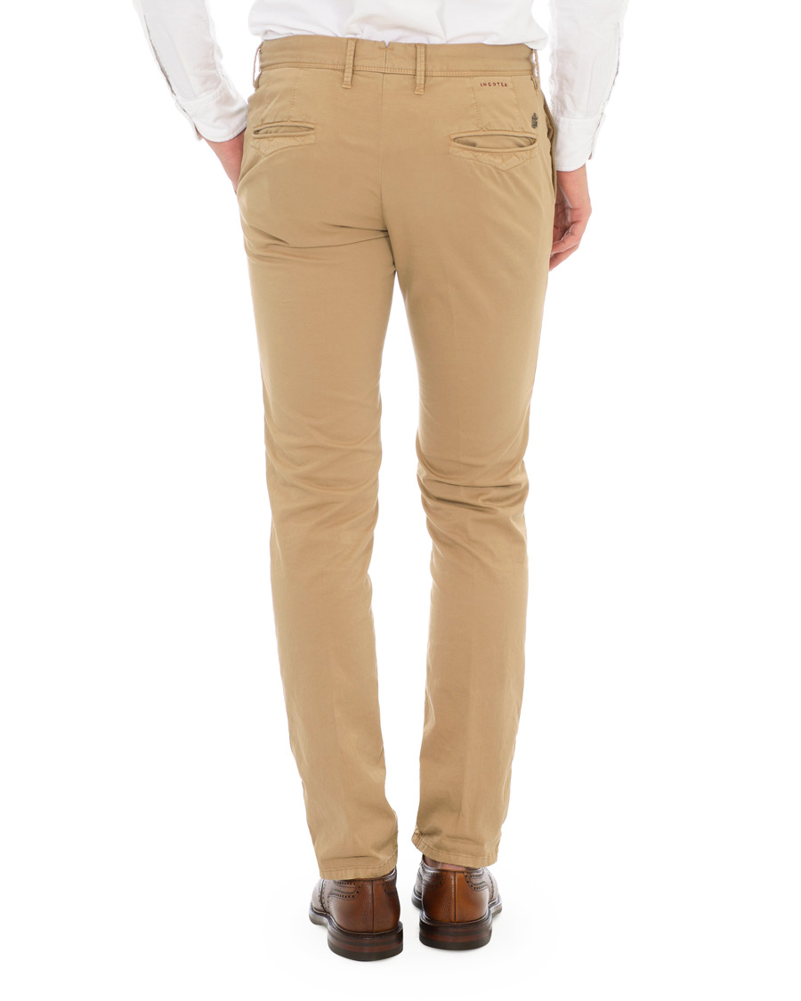 Herre | Bukser | Incotex | Slim Fit Stretch Slacks Khaki